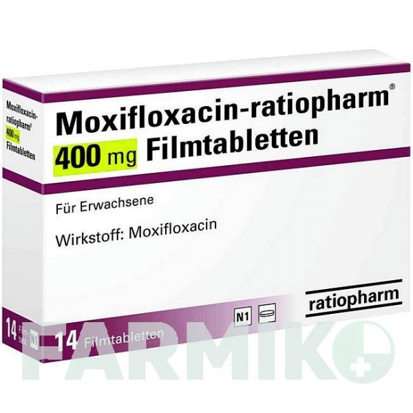 МОКСИФЛОКСАЦИН (MOXIFLOXACIN) 400 мг таблетки 14 шт - Моксифлоксацин RATIOPHARM