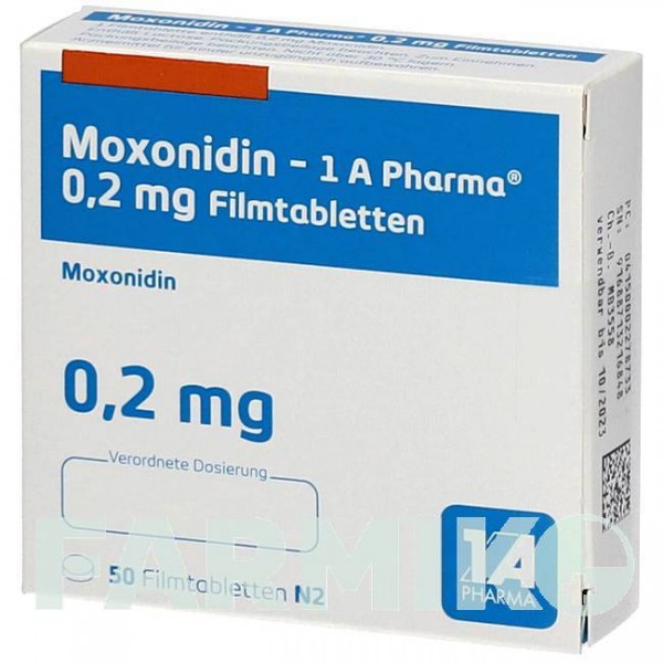 МОКСОНИДИН (MOXONIDIN) 0,2 мг таблетки 50 шт - Моксонидин 1 A PHARMA