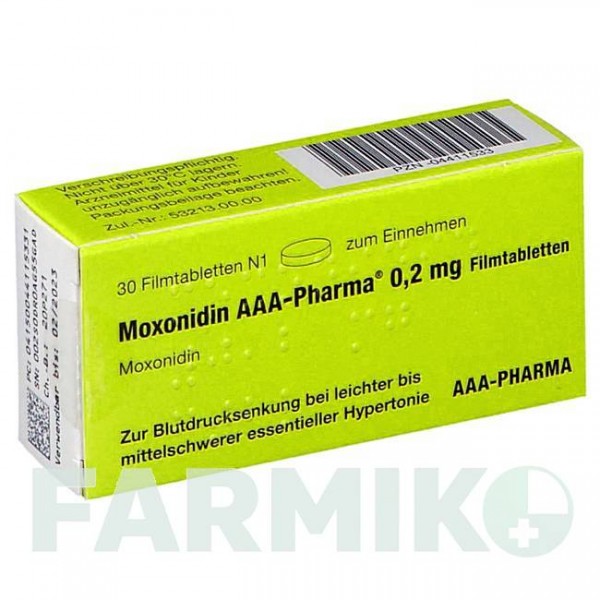 МОКСОНИДИН (MOXONIDIN) 0,2 мг таблетки 30 шт - Моксонидин AAA - PHARMA
