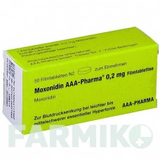 МОКСОНИДИН (MOXONIDIN) 0,2 мг таблетки 50 шт - Моксонидин AAA - PHARMA