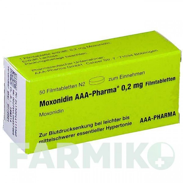 МОКСОНИДИН (MOXONIDIN) 0,2 мг таблетки 50 шт - Моксонидин AAA - PHARMA