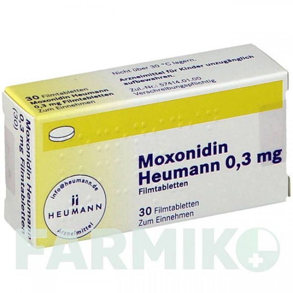 МОКСОНИДИН (MOXONIDIN) 0,3 мг таблетки 30 шт - Моксонидин HEUMANN PHARMA