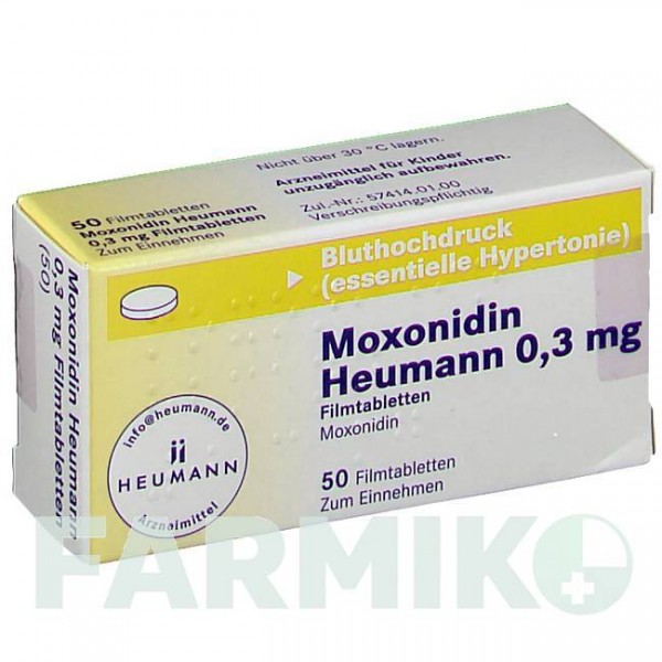 МОКСОНІДИН (MOXONIDIN) 0,3 мг таблетки 50 шт - Моксонідин HEUMANN PHARMA