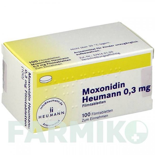 МОКСОНИДИН (MOXONIDIN) 0,3 мг таблетки 100 шт - Моксонидин HEUMANN PHARMA