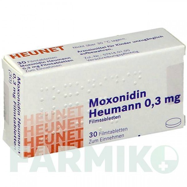 МОКСОНИДИН (MOXONIDIN) 0,3 мг таблетки 30 шт - Моксонидин HEUNET PHARMA