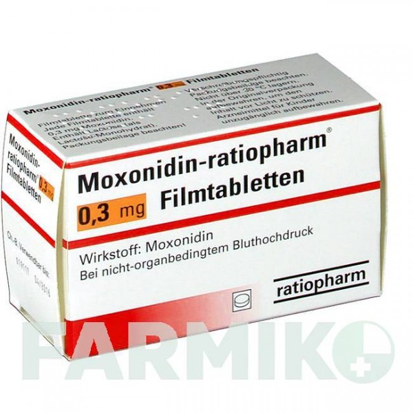 МОКСОНИДИН (MOXONIDIN) 0,3 мг таблетки 50 шт - Моксонидин RATIOPHARM