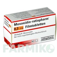 МОКСОНІДИН (MOXONIDIN) 0,3 мг таблетки 100 шт - Моксонідин RATIOPHARM