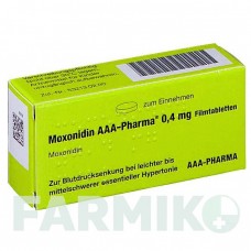 МОКСОНИДИН (MOXONIDIN) 0,4 мг таблетки 50 шт - Моксонидин AAA - PHARMA