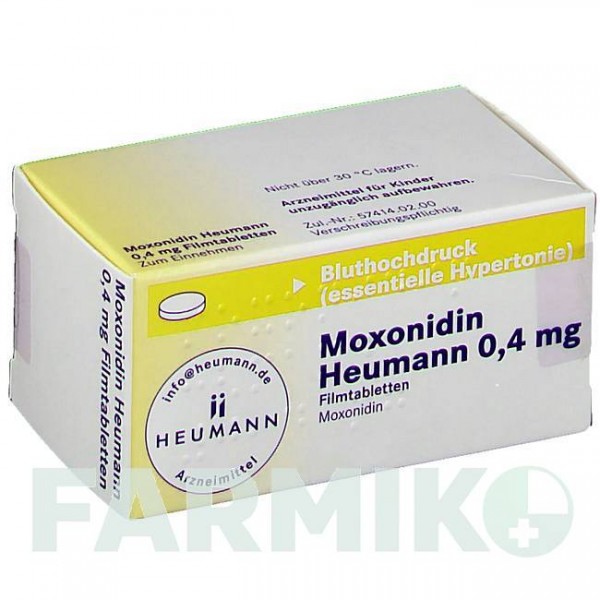 МОКСОНІДИН (MOXONIDIN) 0,4 мг таблетки 50 шт - Моксонідин HEUMANN PHARMA
