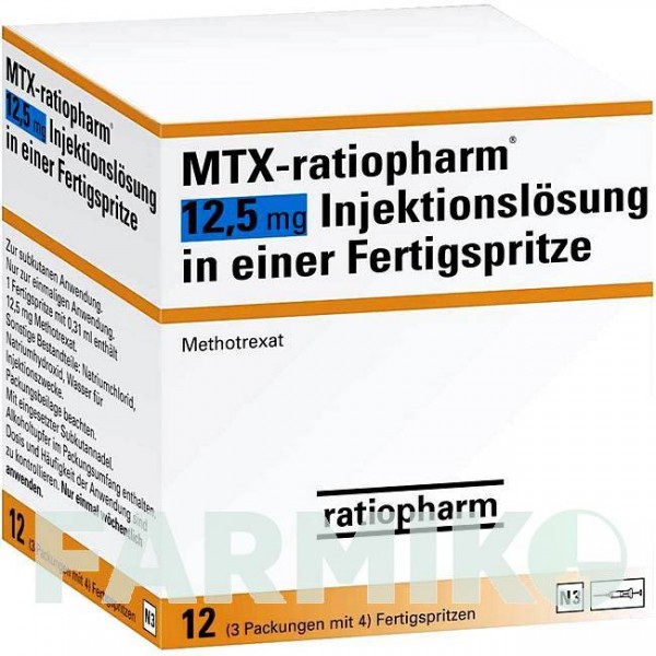 МТКС (MTX) 12,5 мг розчин 12 шт - Метотрексат RATIOPHARM