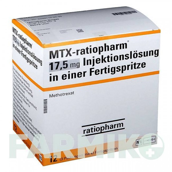 МТКС (MTX) 17,5 мг раствор 12 шт - Метотрексат RATIOPHARM