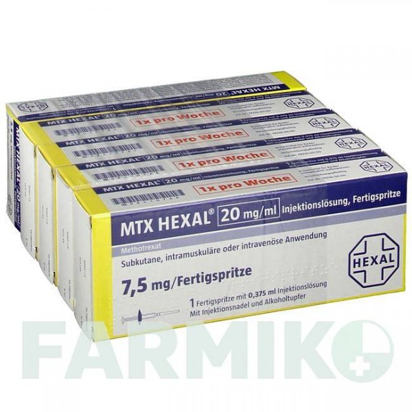 МТКС (MTX) 7,5 мг ( 20 мг/мл ) розчин 5 шт - Метотрексат HEXAL