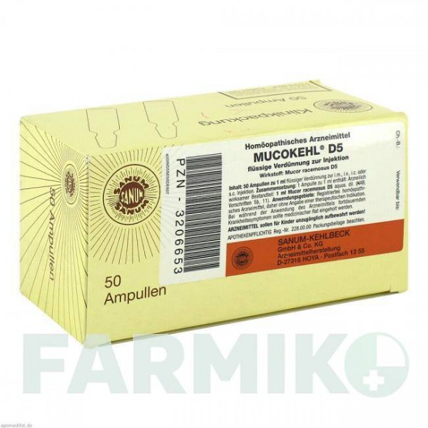 МУКОКЕЛЬ (MUCOKEHL) D 5 ампулы 50x1 мл - Гомеопатия SANUM-KEHLBECK