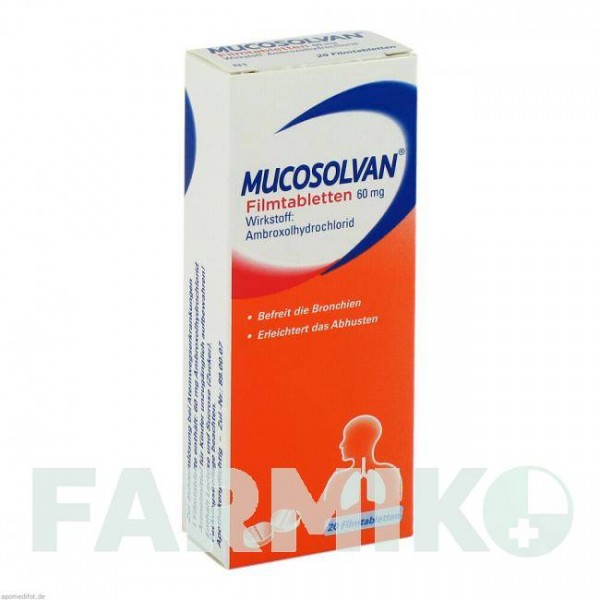 МУКОСОЛВАН (MUCOSOLVAN) 60 мг таблетки 20 шт - Амброксол A.NATTERMANN & CIE