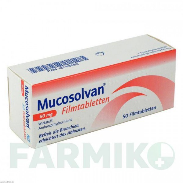 МУКОСОЛВАН (MUCOSOLVAN) 60 мг таблетки 50 шт - Амброксол A.NATTERMANN & CIE