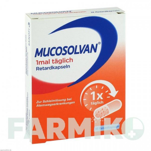 МУКОСОЛВАН (MUCOSOLVAN) капсулы 10 шт - Амброксол A.NATTERMANN & CIE