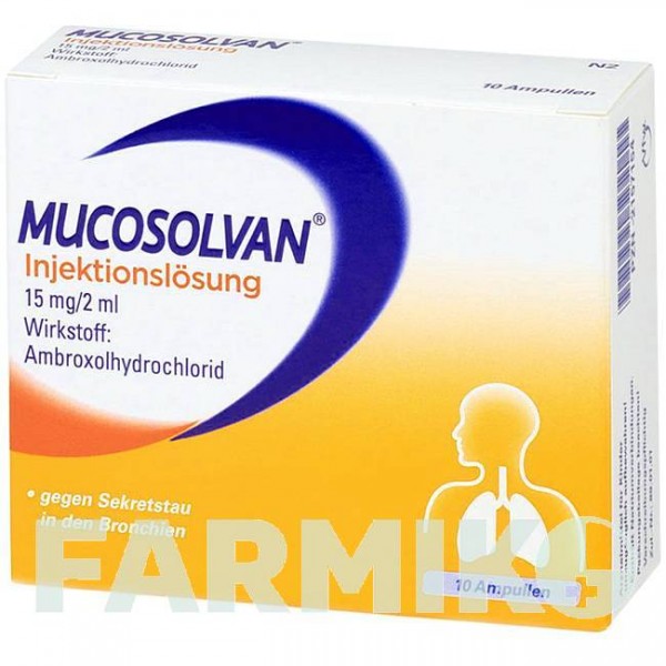 МУКОСОЛВАН (MUCOSOLVAN) розчин 10x2 мл - Амброксол BOEHRINGER INGELHEIM