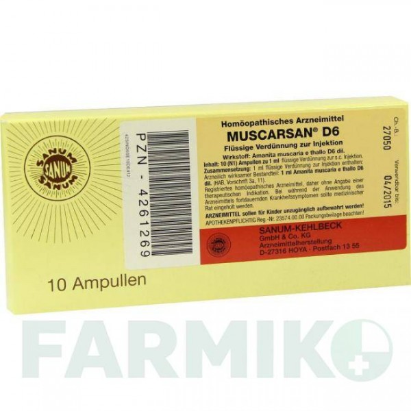 МУСКАРСАН (MUSCARSAN) D 6 ампулы 10x1 мл - Гомеопатия SANUM-KEHLBECK