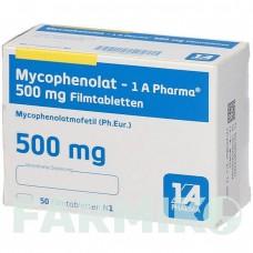 МІКОФЕНОЛАТ (MYCOPHENOLAT) 500 мг таблетки 50 шт - Мікофенолова кислота 1 A PHARMA
