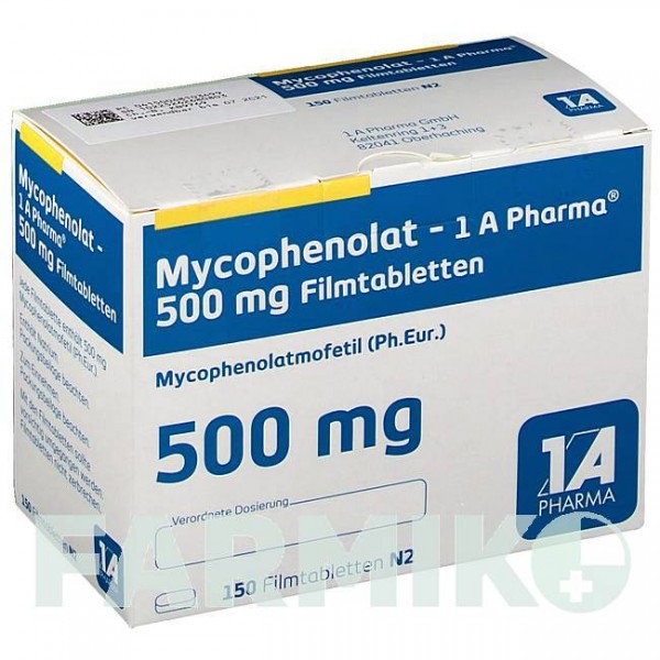 МІКОФЕНОЛАТ (MYCOPHENOLAT) 500 мг таблетки 150 шт - Мікофенолова кислота 1 A PHARMA