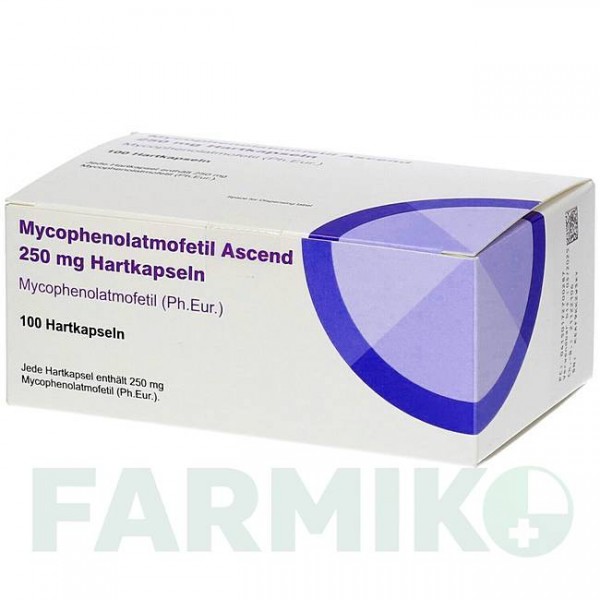 МІКОФЕНОЛАТ МОФЕТИЛ (MYCOPHENOLAT MOFETIL) 250 мг капсули 100 шт - Мікофенолова кислота ASCEND