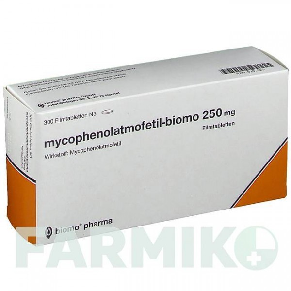 МІКОФЕНОЛАТ МОФЕТИЛ (MYCOPHENOLAT MOFETIL) 250 мг таблетки 100 шт - Мікофенолова кислота BIOMO PHARMA