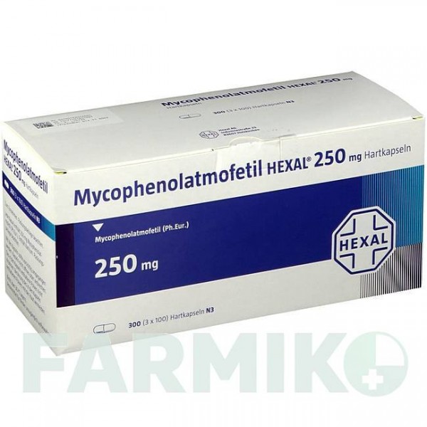 МІКОФЕНОЛАТ МОФЕТИЛ (MYCOPHENOLAT MOFETIL) 250 мг капсули 100 шт - Мікофенолова кислота HEXAL