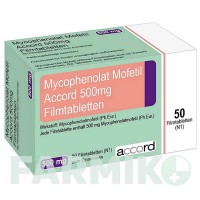 МІКОФЕНОЛАТ МОФЕТИЛ (MYCOPHENOLAT MOFETIL) 500 мг таблетки 50 шт - Мікофенолова кислота ACCORD HEALTHCARE
