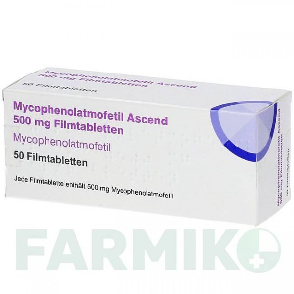 МІКОФЕНОЛАТ МОФЕТИЛ (MYCOPHENOLAT MOFETIL) 500 мг таблетки 50 шт - Мікофенолова кислота ASCEND