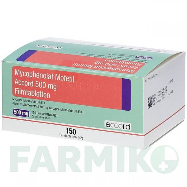 МИКОФЕНОЛАТ МОФЕТИЛ (MYCOPHENOLAT MOFETIL) 500 мг таблетки 150 шт - Микофеноловая кислота BB FARMA