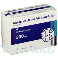 МІКОФЕНОЛАТ МОФЕТИЛ (MYCOPHENOLAT MOFETIL) 500 мг таблетки 50 шт - Мікофенолова кислота HEXAL