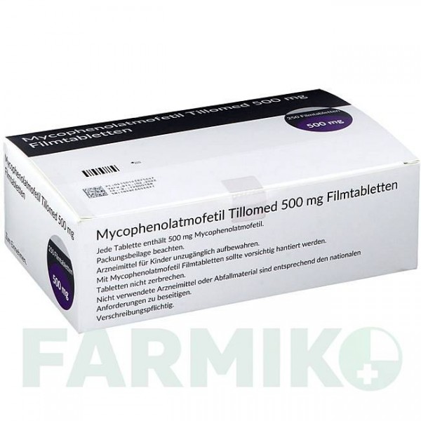 МІКОФЕНОЛАТ МОФЕТИЛ (MYCOPHENOLAT MOFETIL) 500 мг таблетки 250 шт - Мікофенолова кислота TILLOMED