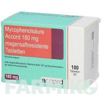 МИКОФЕНОЛСАУР (MYCOPHENOLSAURE) 180 мг таблетки 5x50 шт - Микофеноловая кислота ACCORD HEALTHCARE
