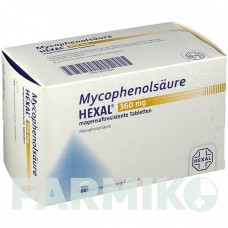 МІКОФЕНОЛСАУР (MYCOPHENOLSAURE) 360 мг таблетки 100 шт - Мікофенолова кислота HEXAL