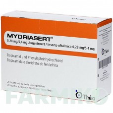 МІДРІАСЕРТ (MYDRIASERT) 0,28 мг/5,4 мг вставка 20 шт - Тропікамід, Фенілефрин THEA FARMA