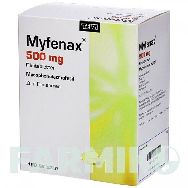 МИФЕНАКС (MYFENAX) 500 мг таблетки 150 шт - Микофеноловая кислота ABACUS MEDICINE