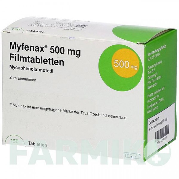 МИФЕНАКС (MYFENAX) 500 мг таблетки 150 шт - Микофеноловая кислота KOHLPHARMA