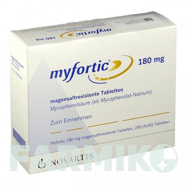 МІФОРТИК (MYFORTIC) 180 мг таблетки 5x50 шт - Мікофенолова кислота NOVARTIS