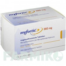 МИФОРТИК (MYFORTIC) 360 мг таблетки 100 шт - Микофеноловая кислота NOVARTIS