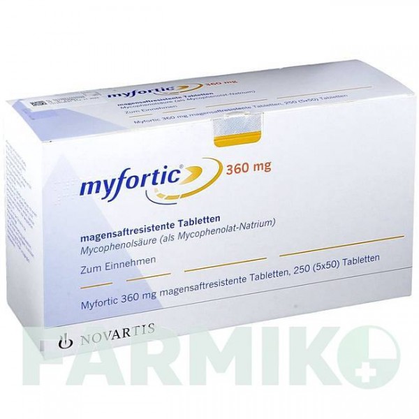МІФОРТИК (MYFORTIC) 360 мг таблетки 5x50 шт - Мікофенолова кислота NOVARTIS
