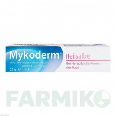 МИКОДЕРМ (MYKODERM) мазь 25 г - Нистатин, Цинка оксид ENGELHARD