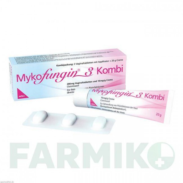 МИКОФУНГИН (MYKOFUNGIN) 200 мг 10 мг/г пакет 1 набор - Клотримазол MIBE