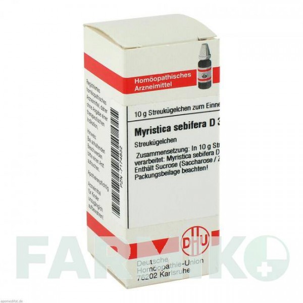 МИРИСТИКА СЕБИФЕРА (MYRISTICA SEBIFERA) D 30 глобули 10 г - Гомеопатия DHU
