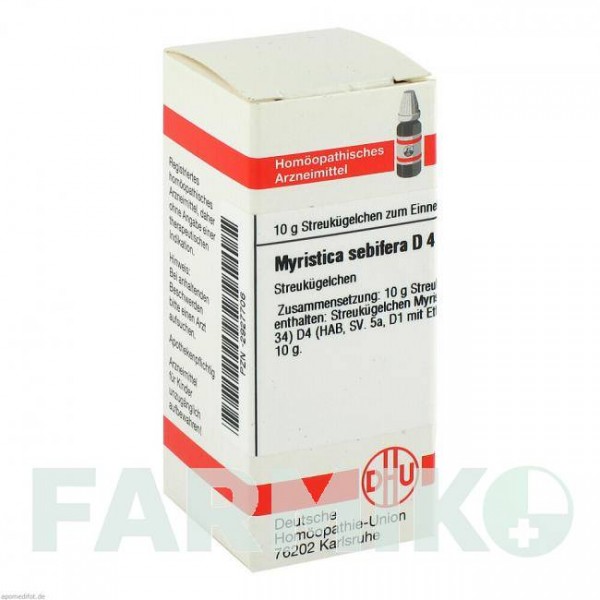 МИРИСТИКА СЕБИФЕРА (MYRISTICA SEBIFERA) D 4 глобули 10 г - Гомеопатия DHU