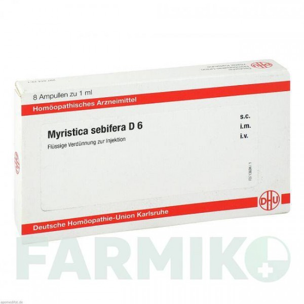 МИРИСТИКА СЕБИФЕРА (MYRISTICA SEBIFERA) D 6 ампулы 8x1 мл - Гомеопатия DHU
