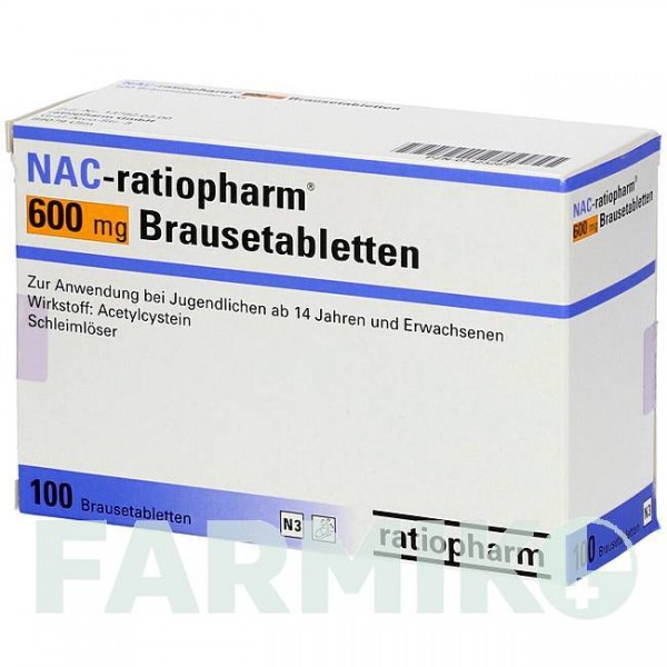 НАК (NAC) 600 мг таблетки 100 шт - Ацетилцистеїн RATIOPHARM