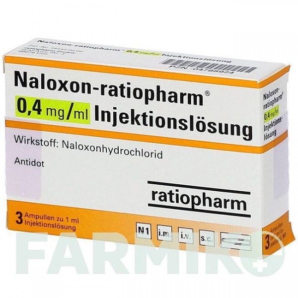 НАЛОКСОН (NALOXON) 0,4 мг/мл ампули 3 шт - Налоксон RATIOPHARM