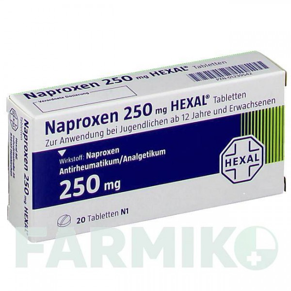 НАПРОКСЕН (NAPROXEN) 250 таблетки 20 шт - Напроксен HEXAL