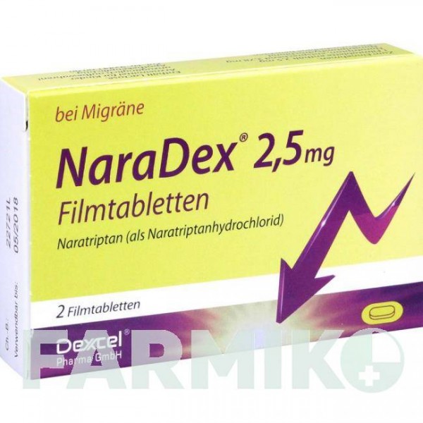 НАРАДЕКС (NARADEX) 2,5 мг таблетки 2 шт - Наратриптан DEXCEL PHARMA