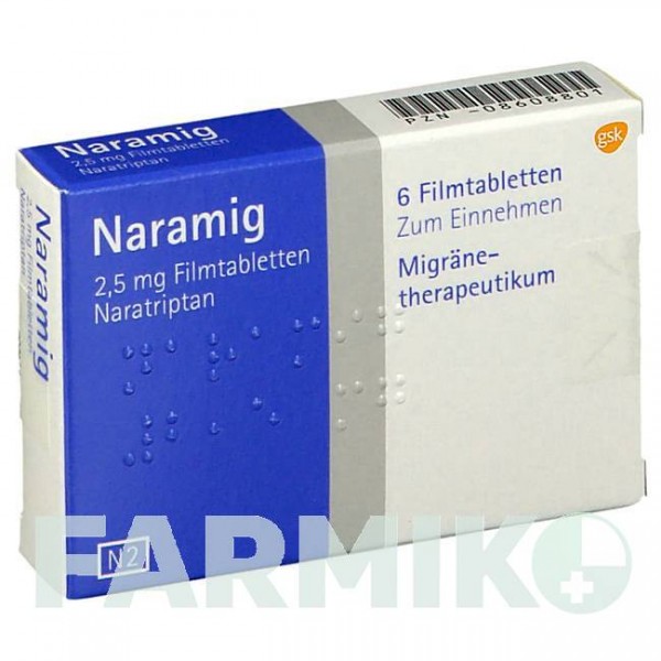 НАРАМИГ (NARAMIG) таблетки 6 шт - Наратриптан GLAXOSMITHKLINE